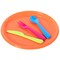 Reusable Cutlery Set For Kids 4 Plastic Plates Spoons Forks Knives Assorted Colors